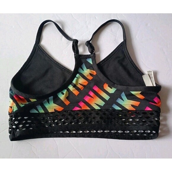 Victorias Secret PINK Sports Bra Size Small Ultimate Logo V Neck Racerback - Picture 3 of 5